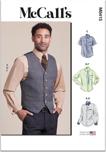 Mccalls m8415bb men lined - m8415bb,