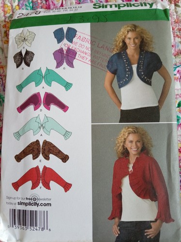 Simplicity 2478 bolero size - 2478,