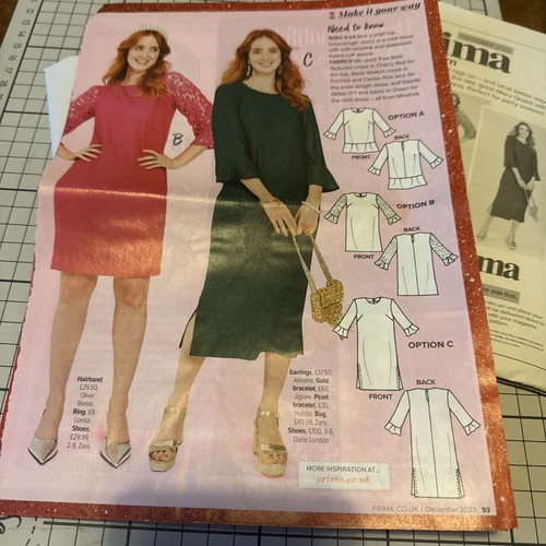 Prima sewing pattern dress - prima,