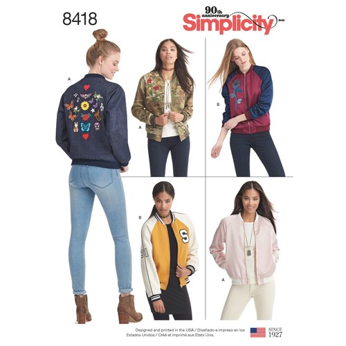 Simplicity 8418 lined bomber - 8418,