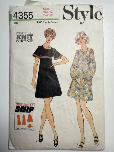Vintage 1973 style 4355 sewing - 1973,