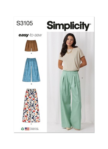 Simplicity 3105 pants - simplicity, shorts