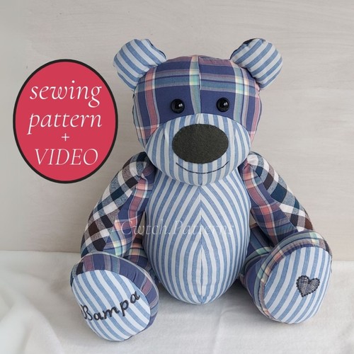 Memory bear sewing pattern - bear,