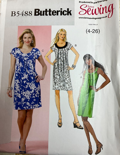 Pleated front dress sewing - front,