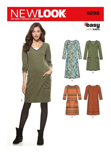 New look 6298 knit - knit, dresses