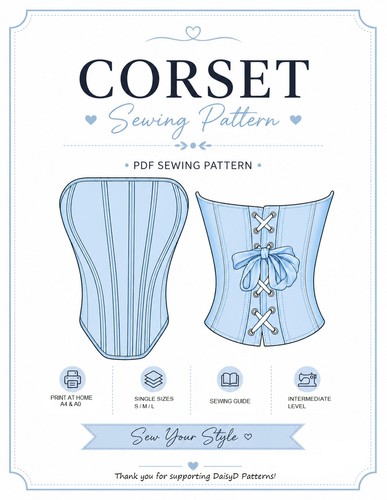 Corset pattern classic style - corset,